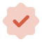 Red checkmark icon.