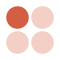 A simple icon with four circles grouped together.