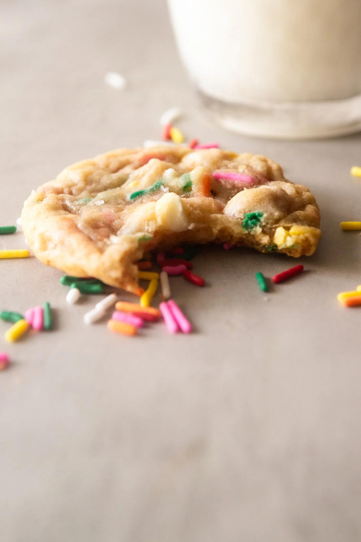 Birthday Cake Cookies with sprinkles and white chocolate chips