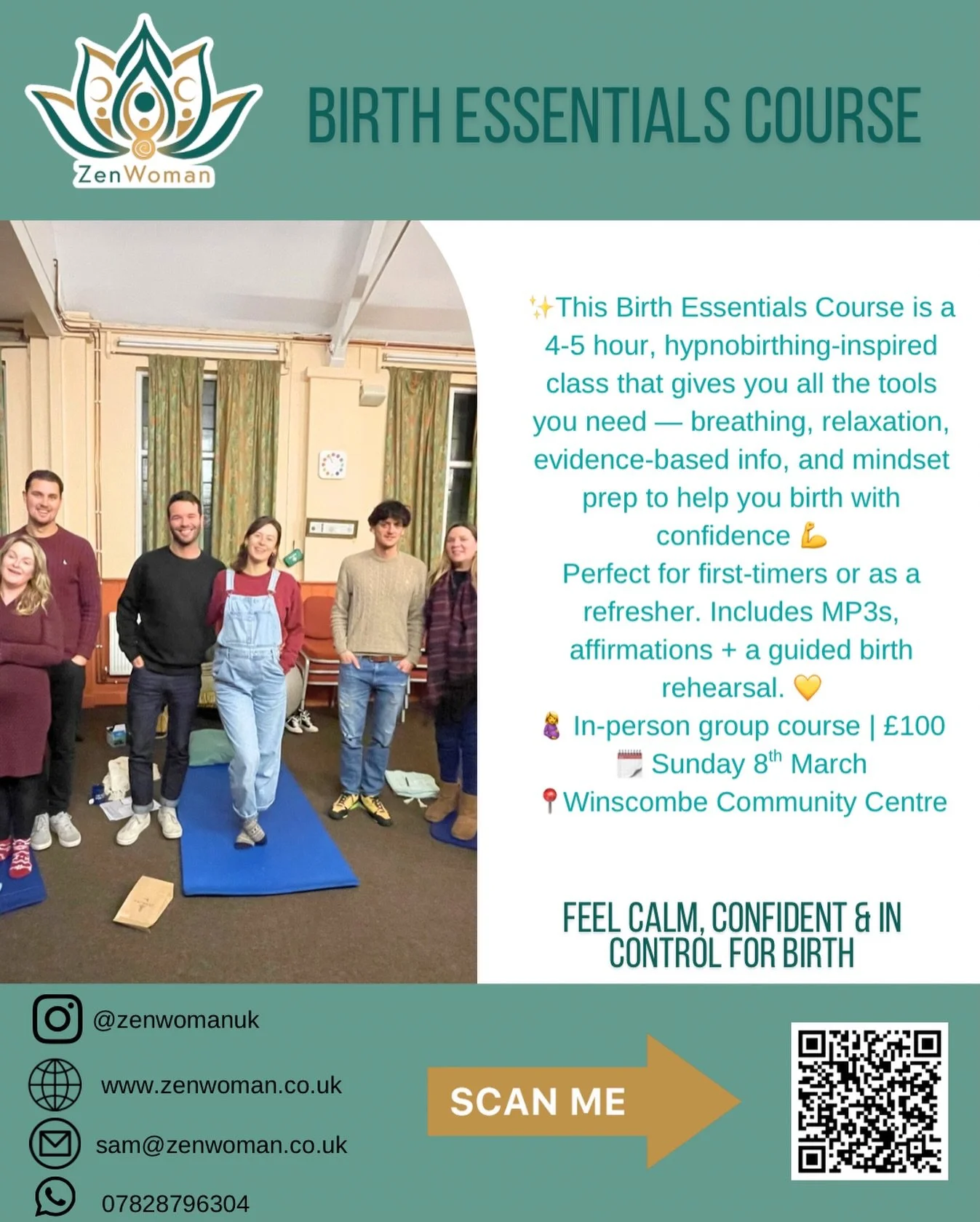 It&rsquo;s not long until the next Birth Essentials course in Winscombe.

This course is suitable for those due to give birth in April/May/June/July

This comprehensive, evidence-based course is designed to help you feel calm, confident, and prepared