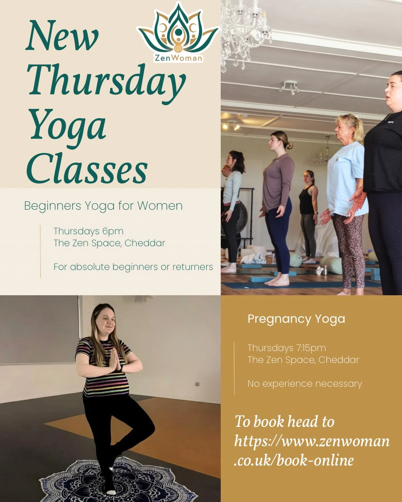 ✨ New Thursday Evening Classes ✨

Take a moment for yourself this week with our calming and supportive yoga sessions at Zenwoman 💜

🧘&zwj;♀️ Beginners Yoga for Women &ndash; 6:00pm
Perfect if you&rsquo;re new to yoga or looking to reconnect with th