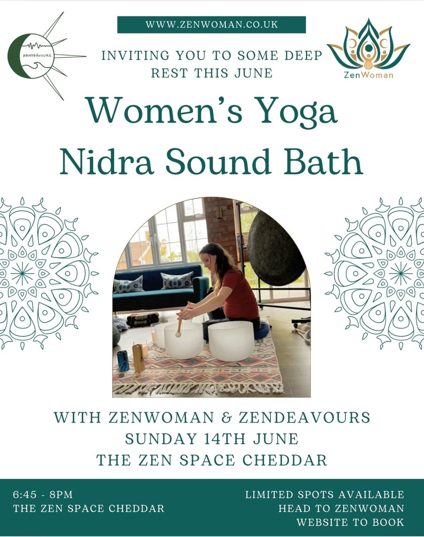 ✨ Yoga Nidra &amp; Sound Bath for Women ✨
Sunday, 14th June In collaboration with @zendeavoursuk 

Join us for an evening of deep rest and renewal through Yoga Nidra, the ancient practice of yogic sleep, and a soothing Sound Bath designed to harmonis