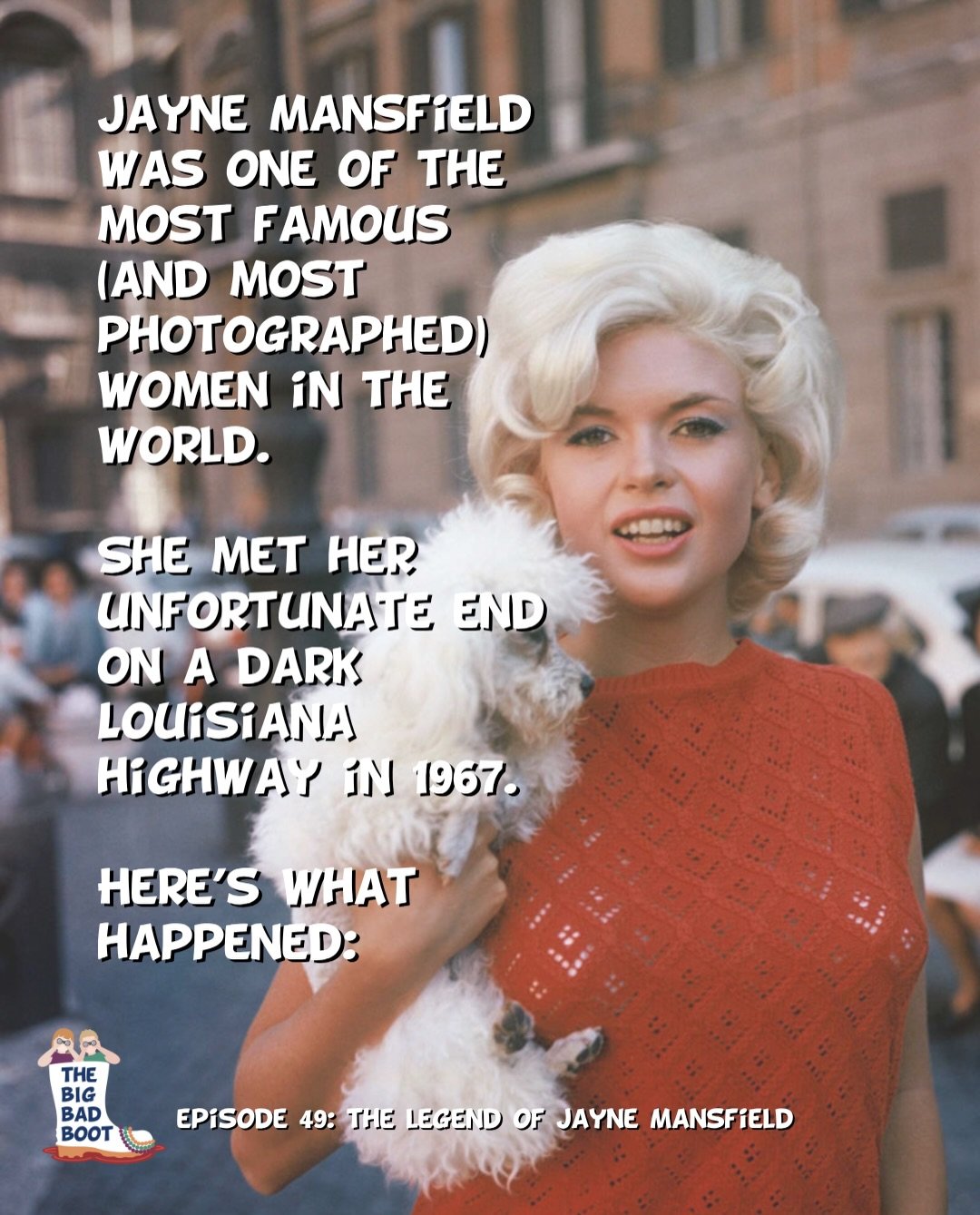 This piece of #louisianahistory has everything: Hollywood stars, Satanic rituals, and an enduring legacy that began on a dark stretch of highway outside New Orleans. Listen to the latest episode of #TheBigBadBoot (FOR FREE!), wherever you get your po