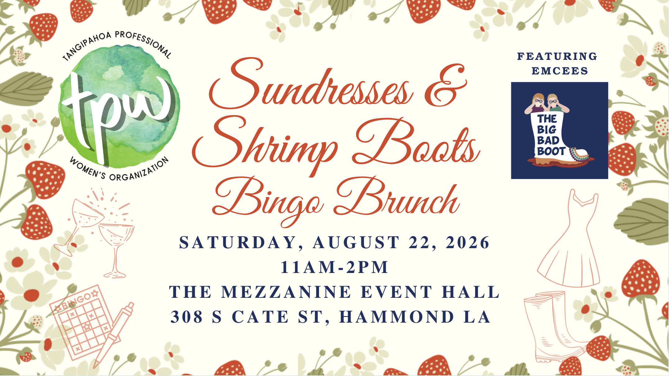 Sundresses  & Shrimp Boots Bingo Brunch