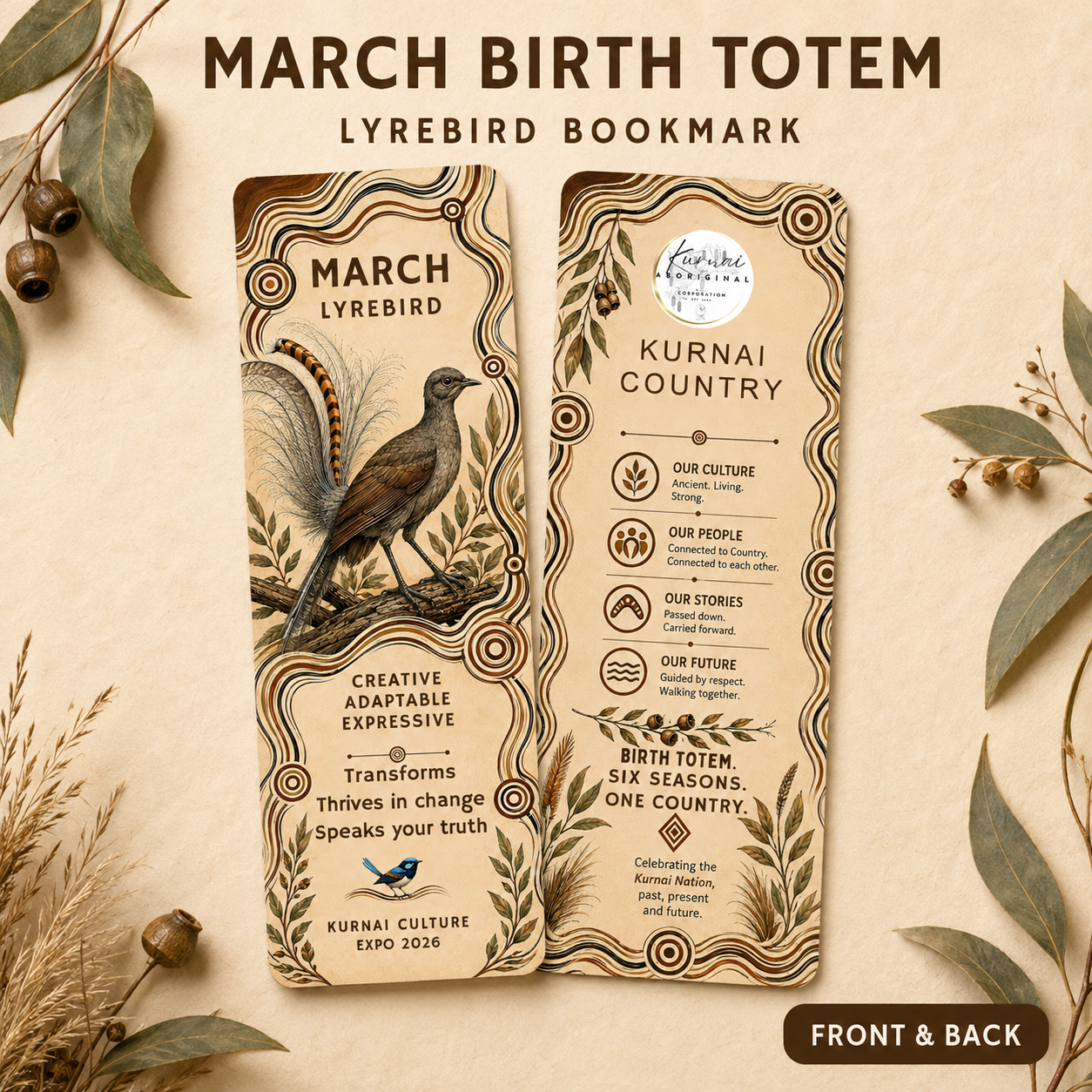 March lyrebird bookmark, front and back.png