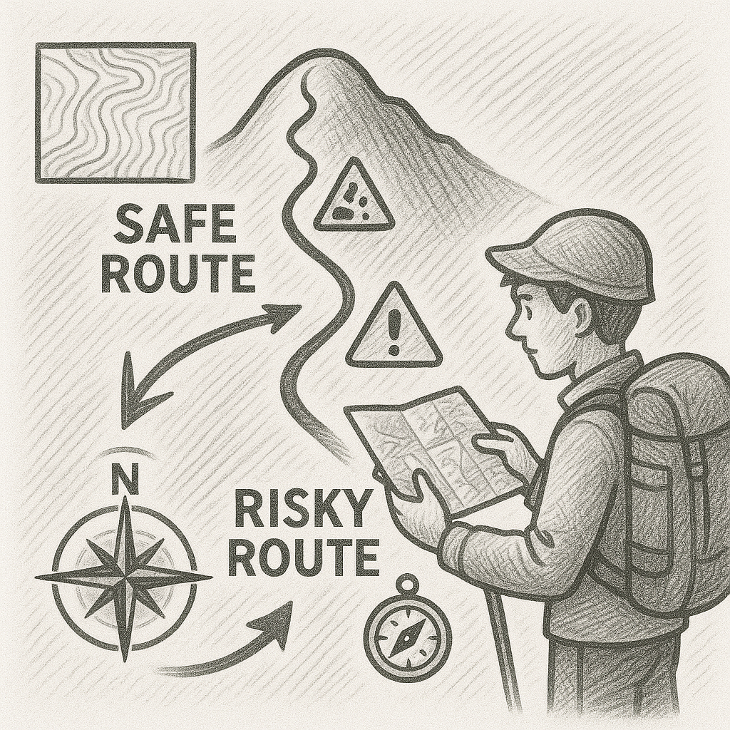 Route-Finding for Beginners: Learning to Choose the Safest Path