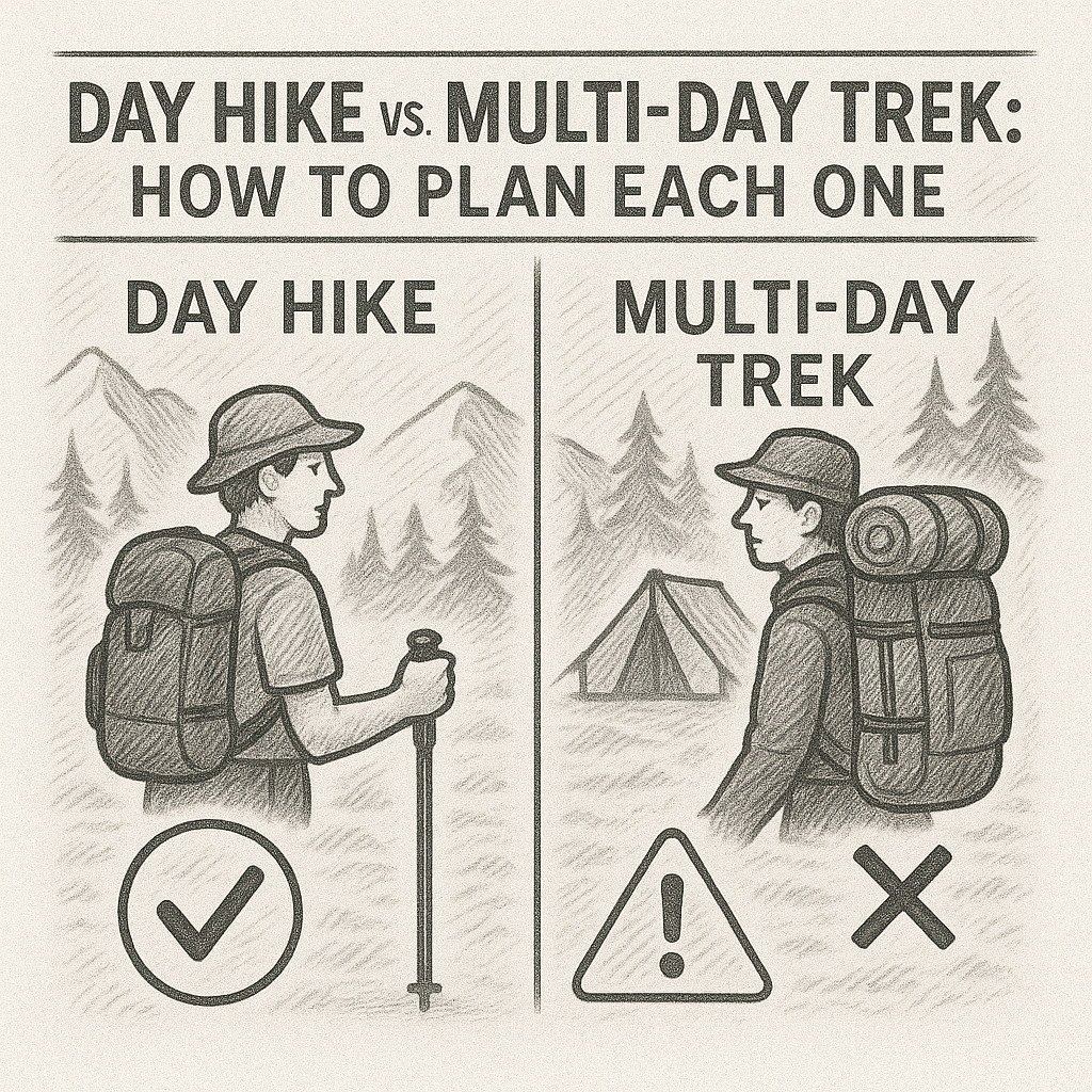 Day Hike vs Multi-Day Trek: How to Plan Each One