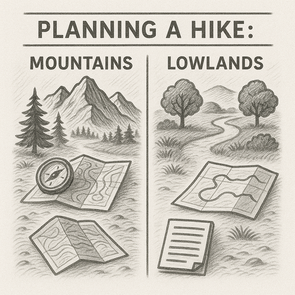 Planning a Hike in the Mountains vs Lowlands