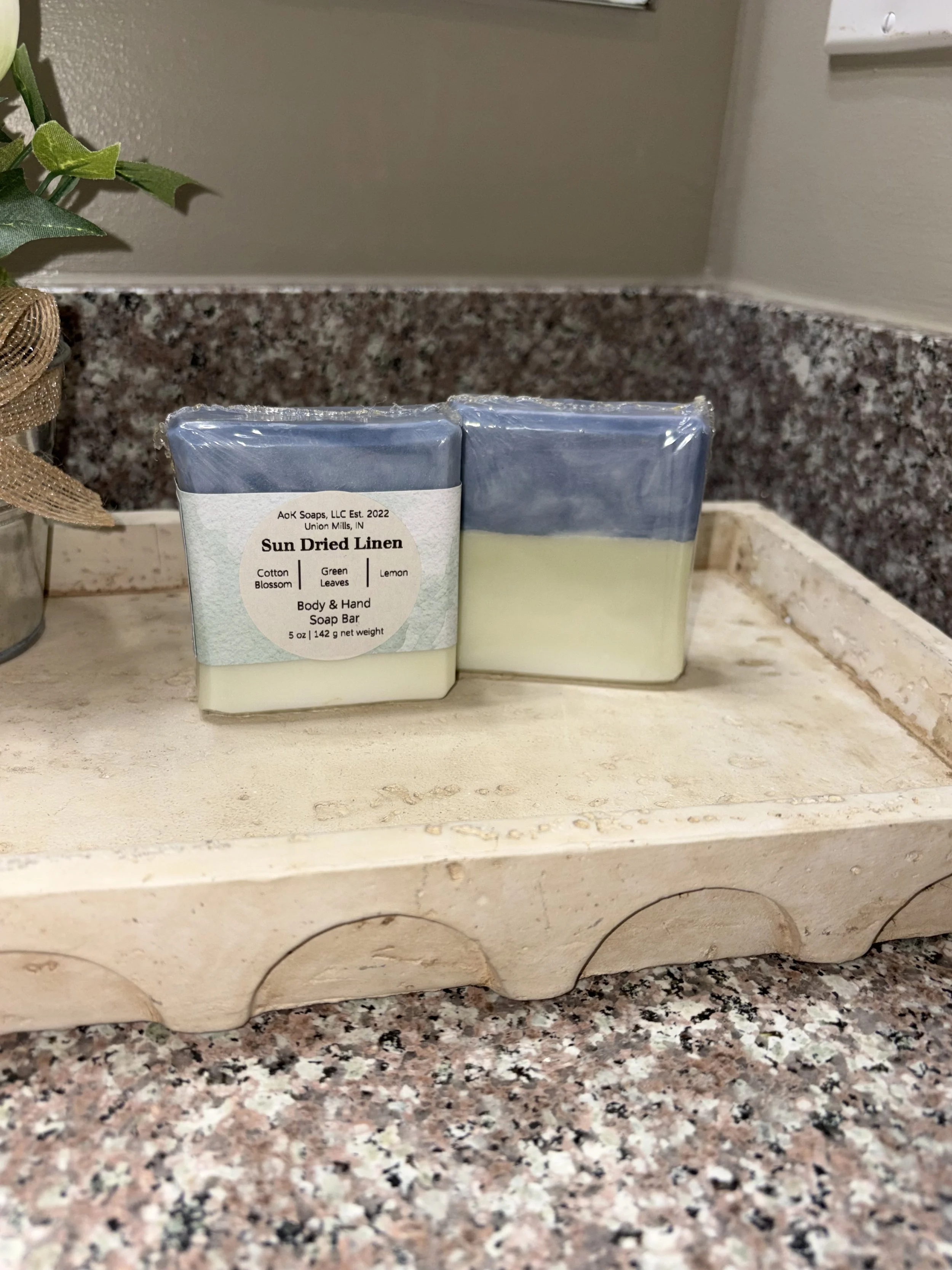 Sun Dried Linen Body or Hand Soap Bar
