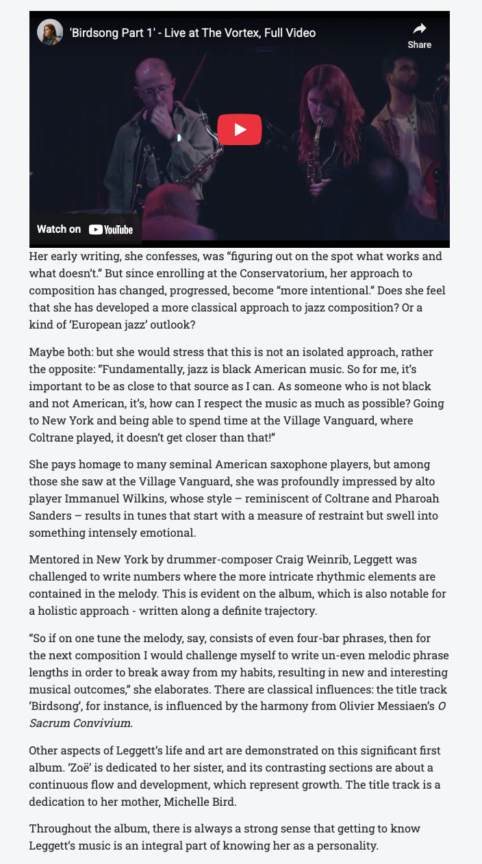 Jazzwise Magazine 'Taking Off' Feature