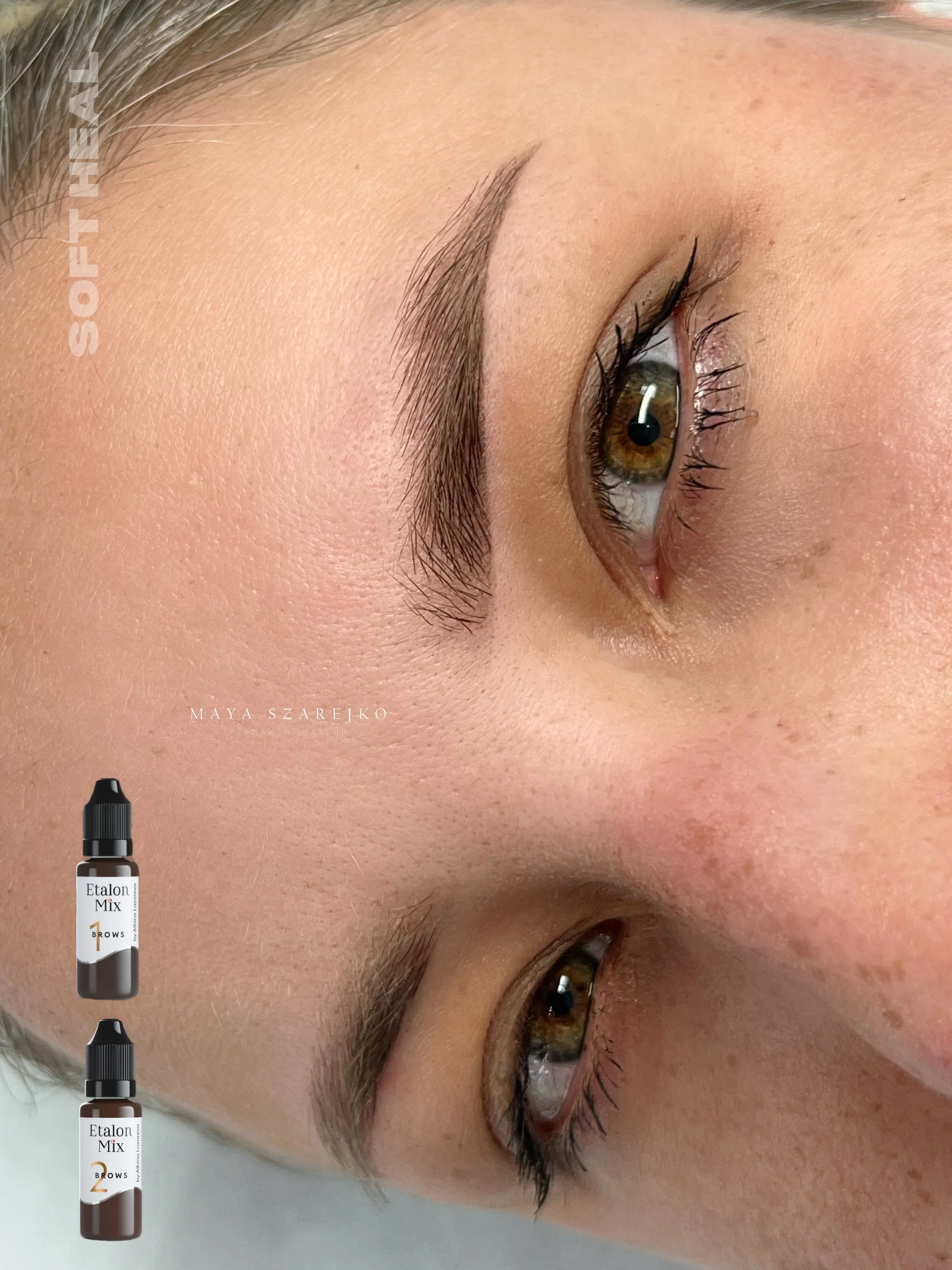 Healed result (before 6 weeks top up) Soft Ombre Brows 🫶🏼