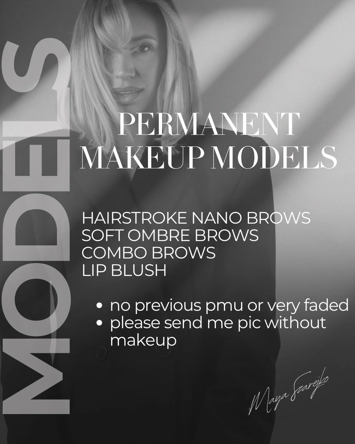 MODELS for STUDENTS - strictly supervised by educator - &pound;40 

*6-12 weeks top up done by educator - &pound;40

Availability:

💫SOFT OMBRE BROWS

AUGUST 
Monday 24th at 9.30am - Model for student

SEPTEMBER
Sunday 20th at 1.30pm - Model for stu