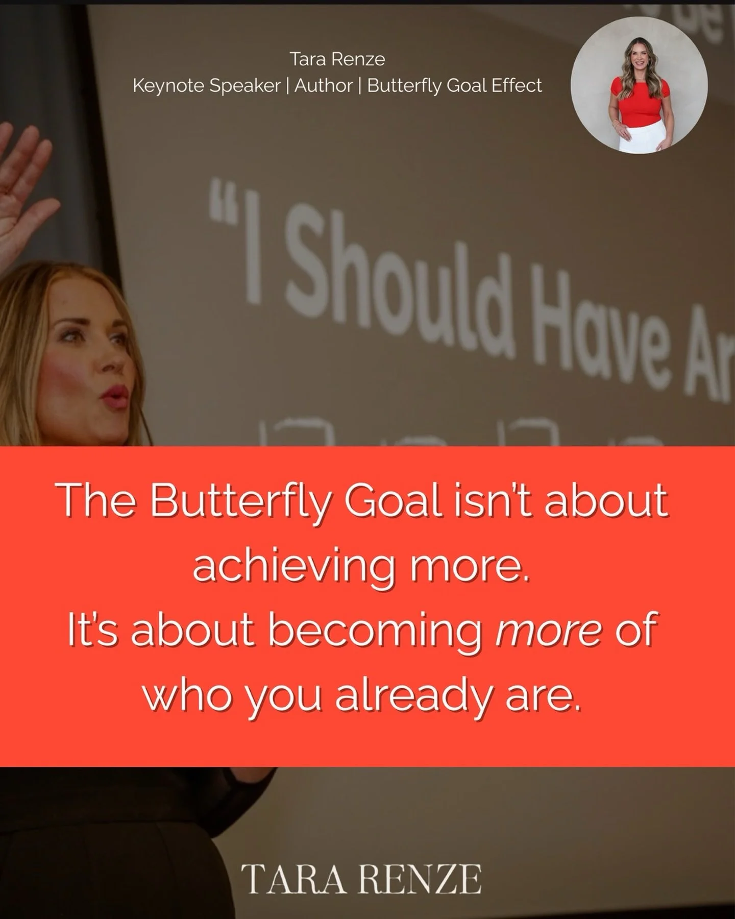 Most goals focus on what you want to achieve.

The Butterfly Goal is different. 🦋 

It focuses on who you become in the process.

Because when you grow into the person you were meant to be&hellip; the results follow.

Be Who You Came to Be,
Tara Ren