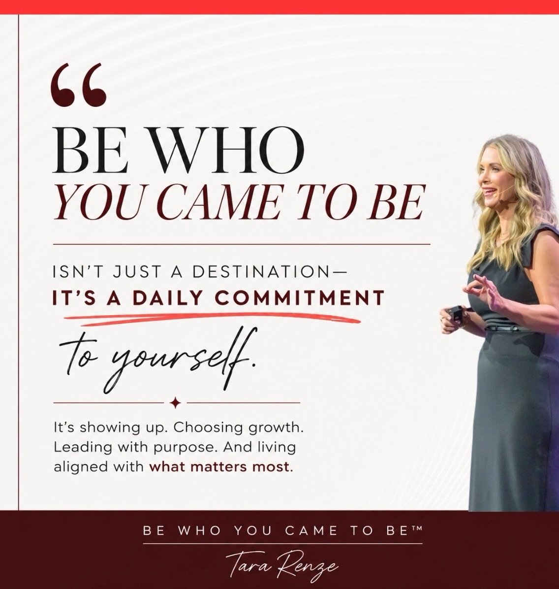 Being who you came to be isn&rsquo;t something you arrive at one day.

It&rsquo;s a daily choice.

A choice to show up.
A choice to grow.
A choice to trust yourself enough to take the next step.

The life you&rsquo;re meant for is built in the commit