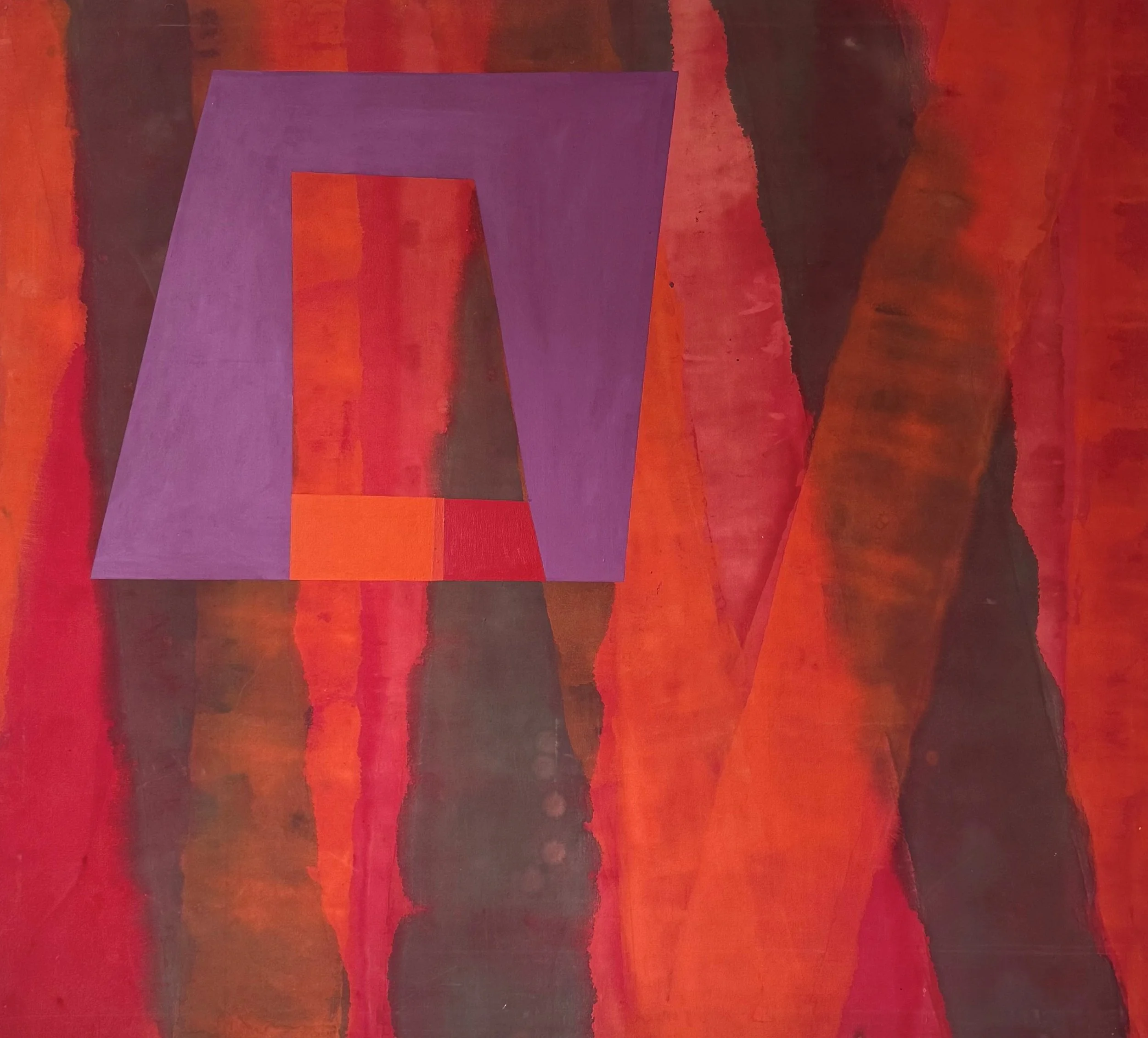 "Opposing Colors" owned by Barbara Kaufman
Acrylic on Raw Canvas 
circa. 1968-1970