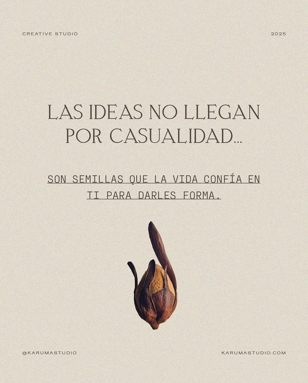 Las ideas no aparecen de la nada, llegan a ti porque eres el canal perfecto para darles vida ✨🌱

A veces dudamos, pero la realidad es que si una idea toca tu puerta, tambi&eacute;n trae consigo la capacidad de hacerse real.

Conf&iacute;a en lo que 