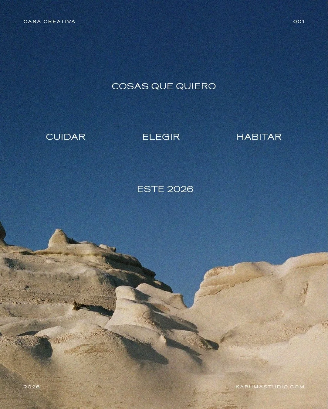 Este 2026 no quiero vivir corriendo ni persiguiendo m&aacute;s cosas. Quiero una vida que se sienta habitable, amable y en calma.

Elegir menos pero mejor, moverme con conciencia, crear con espacio, vivir m&aacute;s presente y lento.

Si algo de esto