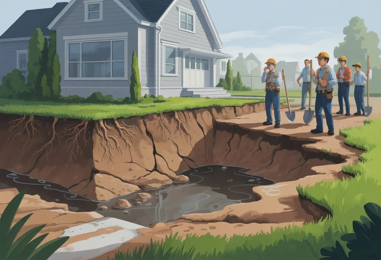 soil sinking around house
