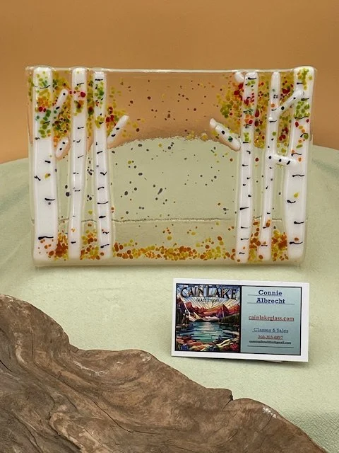 6x8" White Birches standing sun catcher