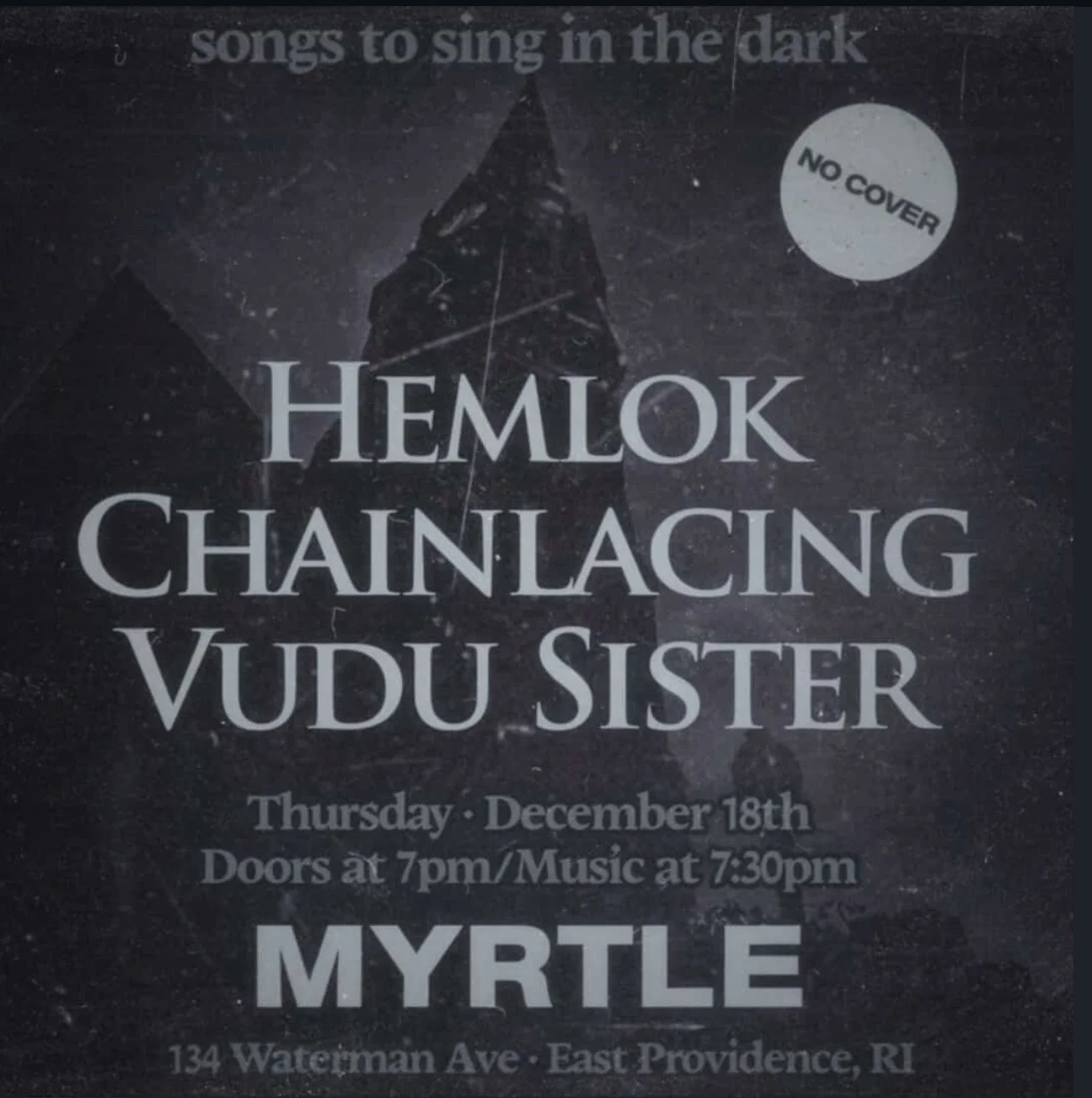next show is thurs 12/18 pvd at @myrtle.rhodeisland with @vudusister &amp; @hemlok_official // gonna debut our two piece electronic set 👍