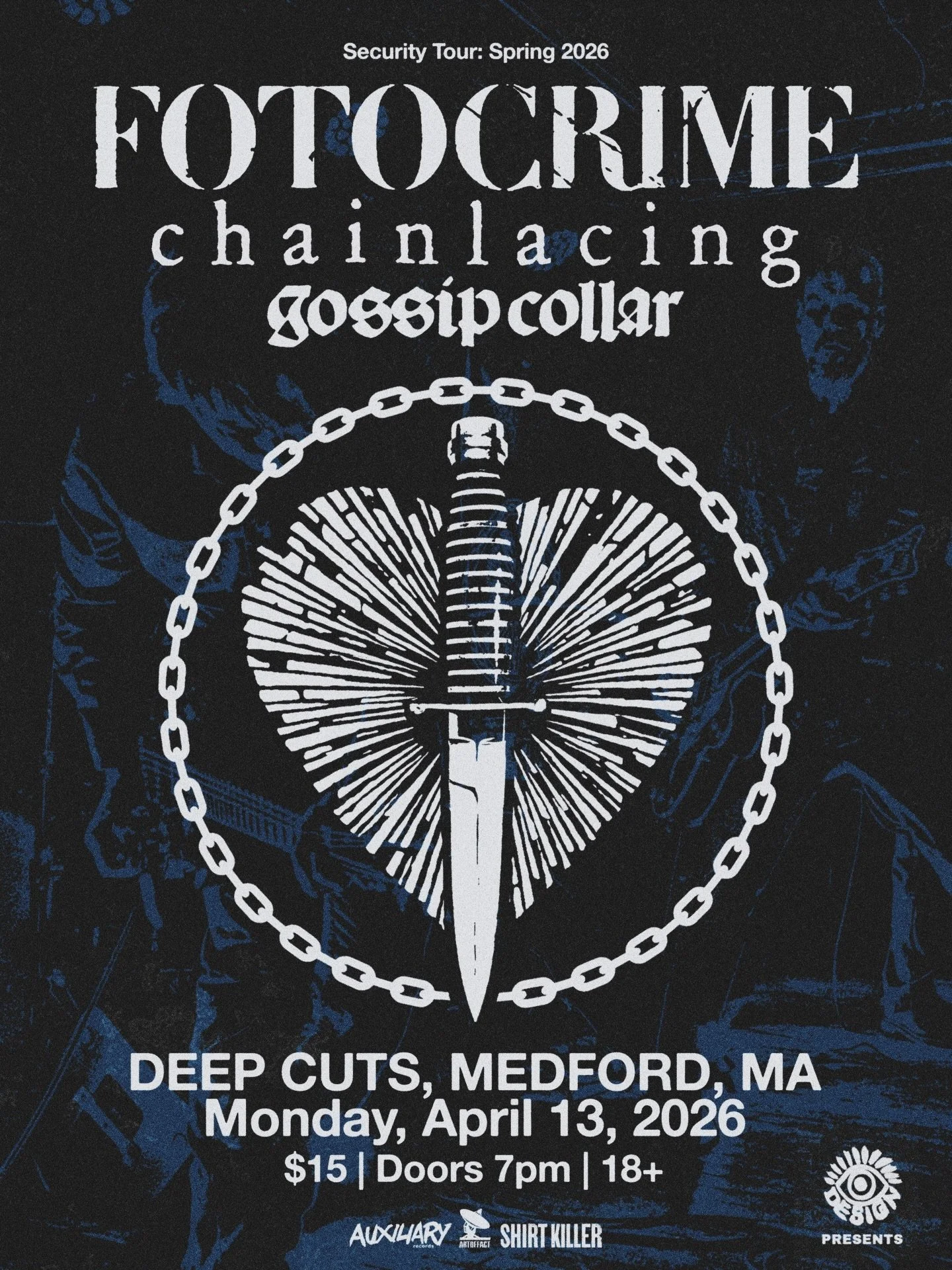 our next show. 4/13
@fotocrime &amp; @gossipcollar we r excited to share the stage with u
at @deepcutsrocks