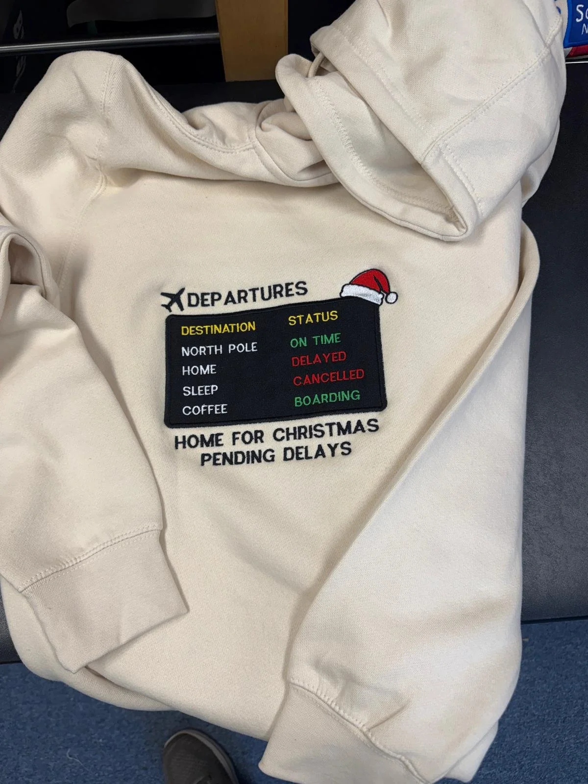 Christmas Departure Board Hoodie
