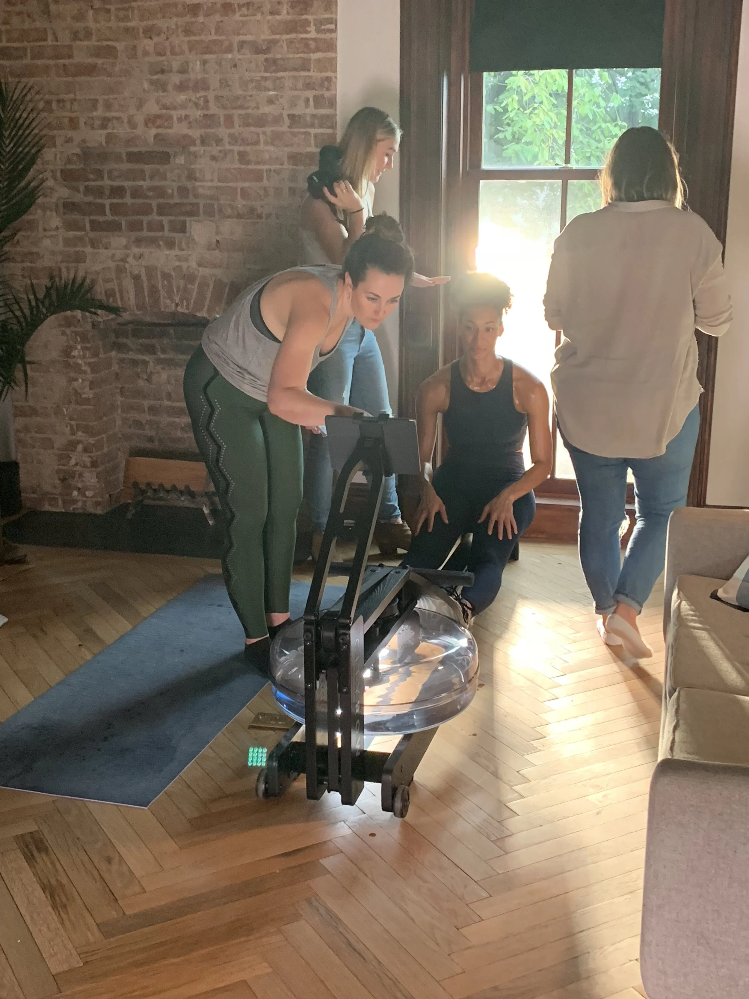 Setting up rower in living room