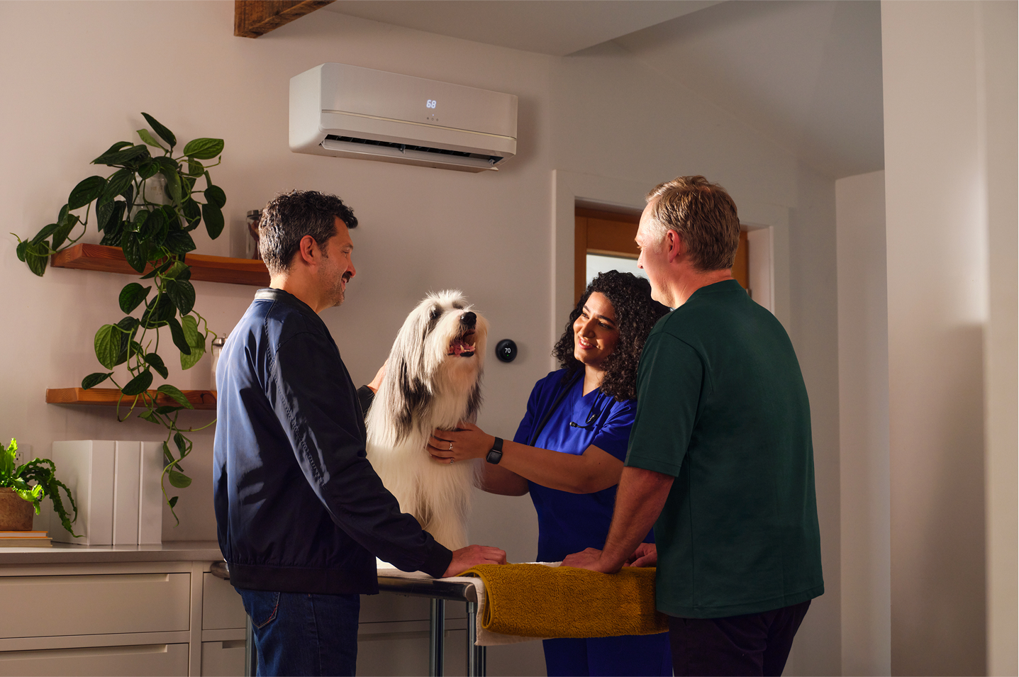Gay couple taking dog to the vet