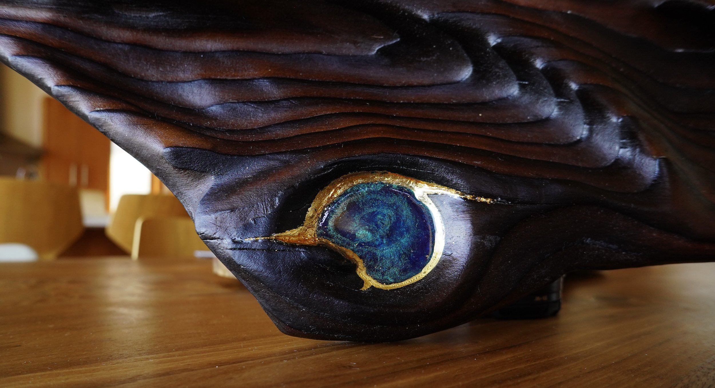 "Surf" detail:
Pine wood, Epoxy Resin, 24K Gold Leaf