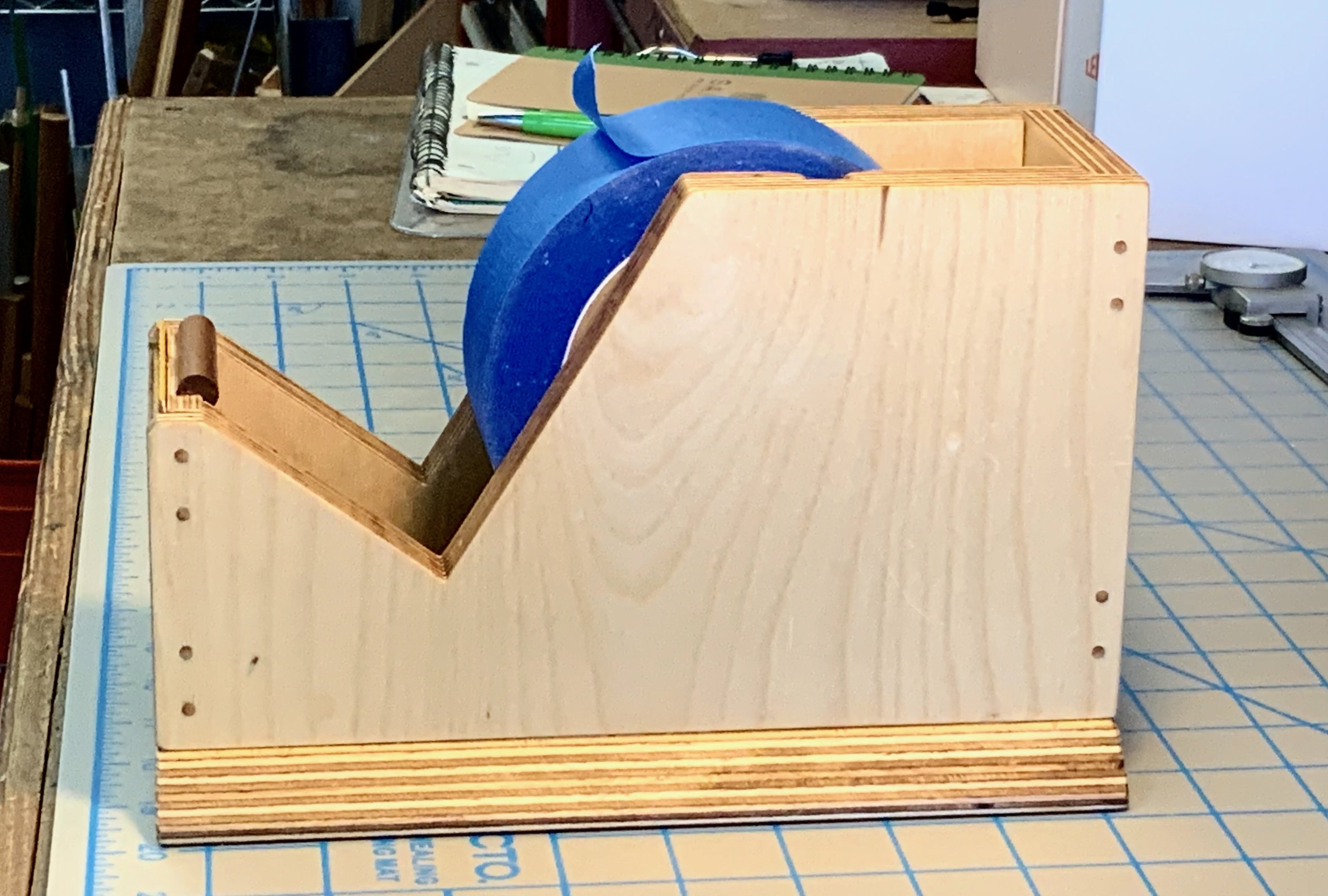 Custom Tape Dispenser
Baltic Plywood, bamboo nails