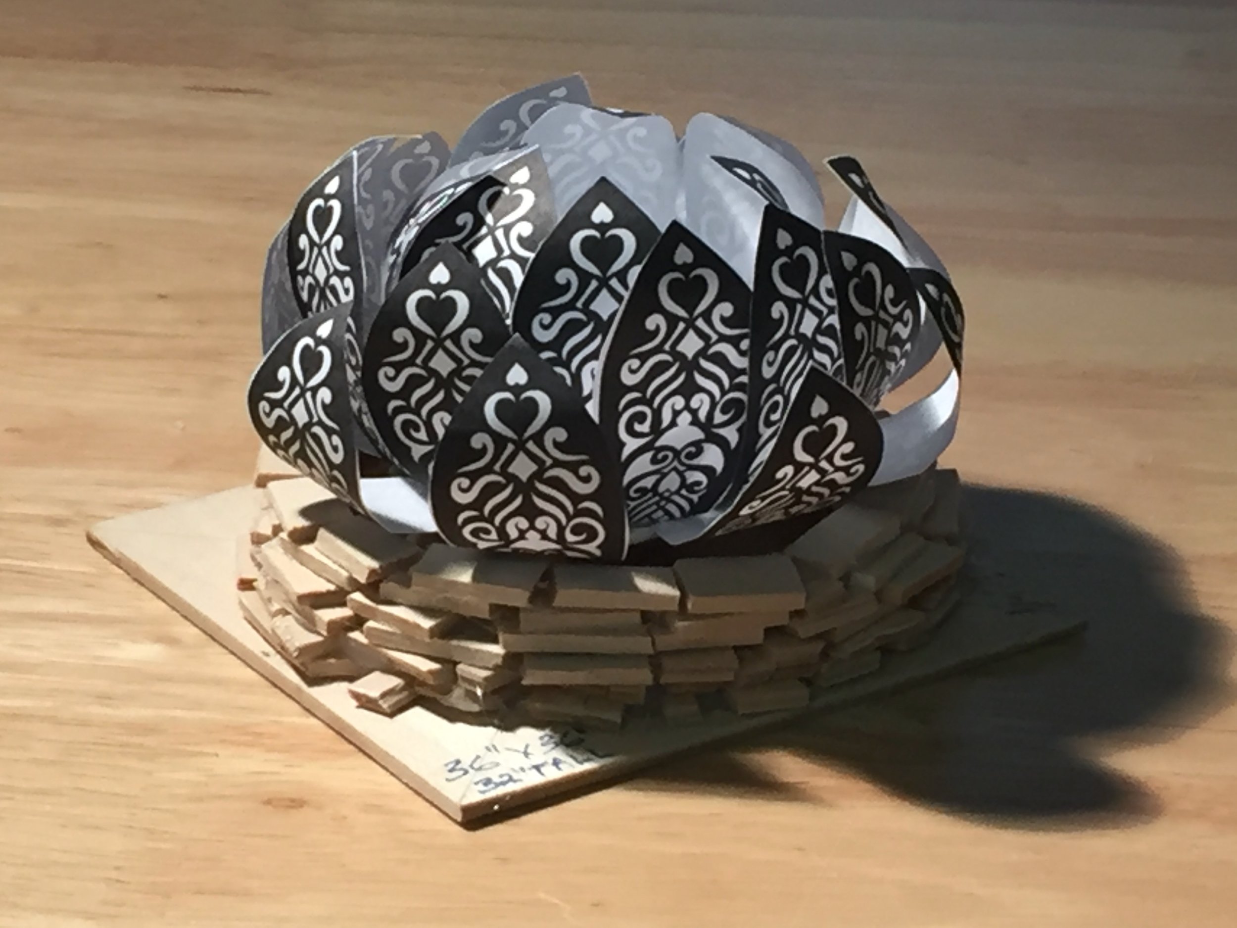 Flaming Lotus paper design model
1" = 1' scale