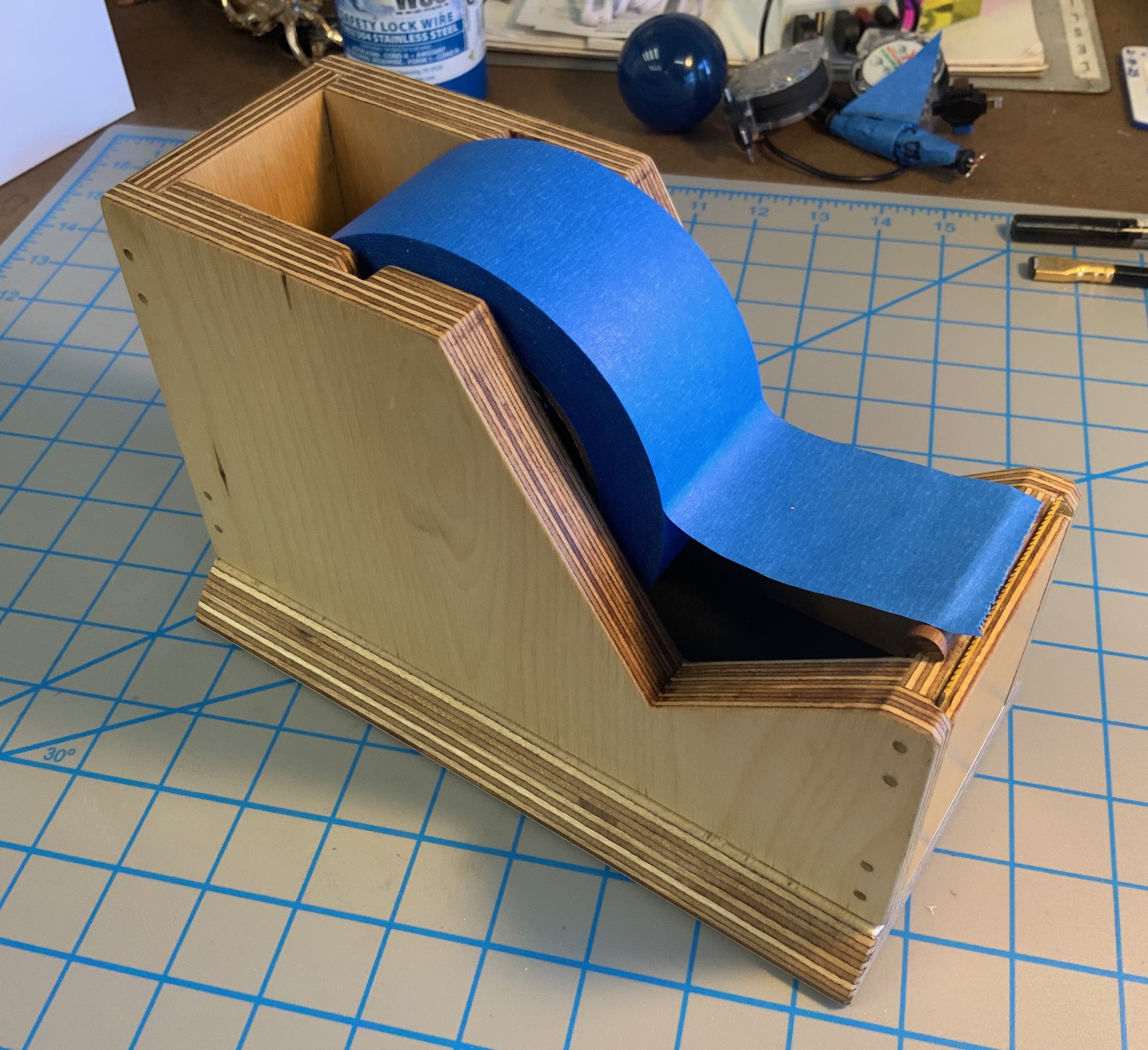 Custom Tape Dispenser
Baltic Plywood, bamboo nails