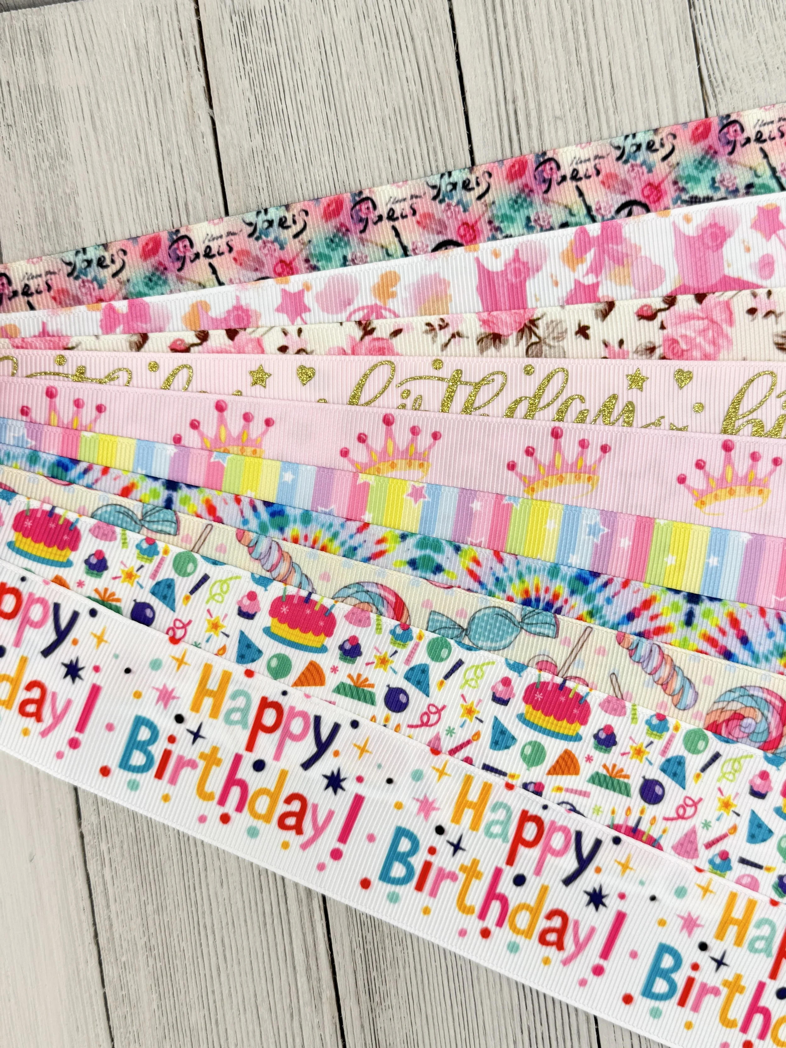 Get What You See! 10 x 1-Yard Cuts Printed Ribbon: 1.5", Luggage Tags, Dog Collar, Hair Bow