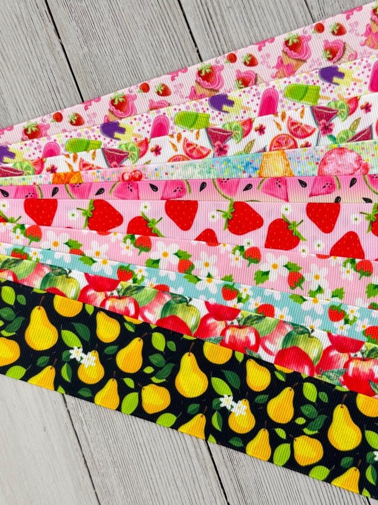 Get Exactly What You See! 10 x 1-Yard Cuts Printed Ribbon: 1.5" Food, Fruit,  Craft, Hair Bow, Luggage Tag, Wrap