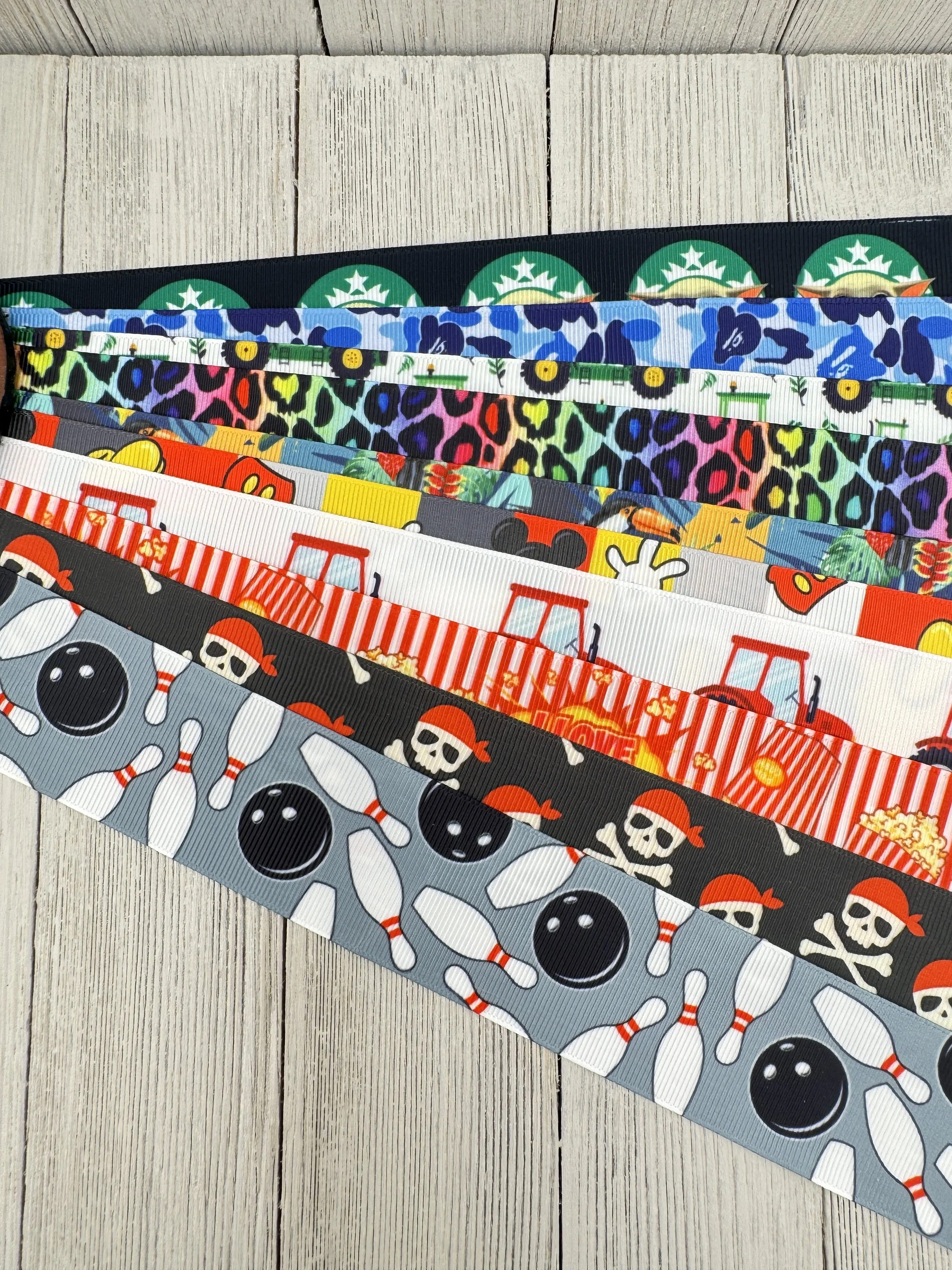 Get Exactly What You See! 10 - 1-Yard Cuts of 1.5" Summer Fun Animal Beach Theme Assorted Grosgrain Ribbon Decor Party Bow Scrapbook