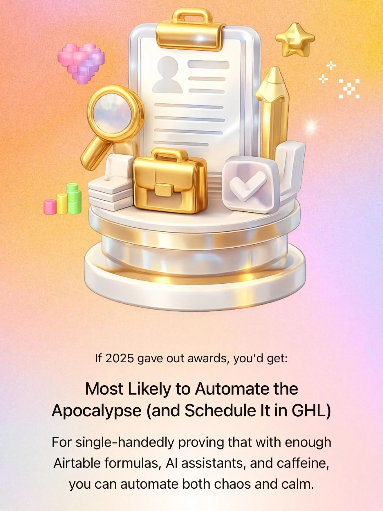 Have you done your year with ChatGPT yet?

This is one of the few times an algorithm actually felt like it understood my work - wildly accurate!!

I spend my days designing systems that run without me. Automations, workflows, AI assistants, and no co