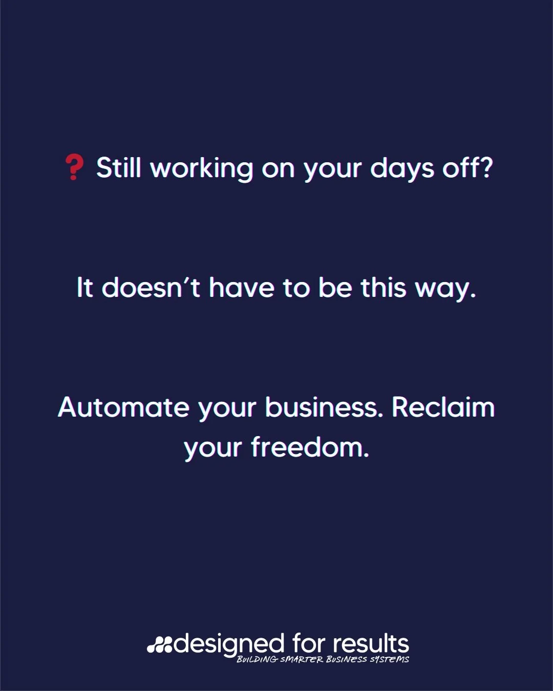 Does the thought of taking a real break from your business feel impossible?

You're not alone. So many business owners feel like they have to be 'on' 24/7, otherwise enquiries get missed, admin piles up, and clients are left waiting.

But it doesn't 