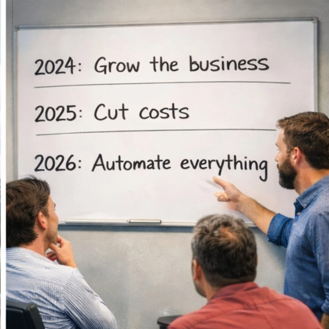 2024 strategy - Grow the business
2025 strategy - Cut costs
2026 strategy - stop driving anywhere and automate everything

Honestly not a bad plan