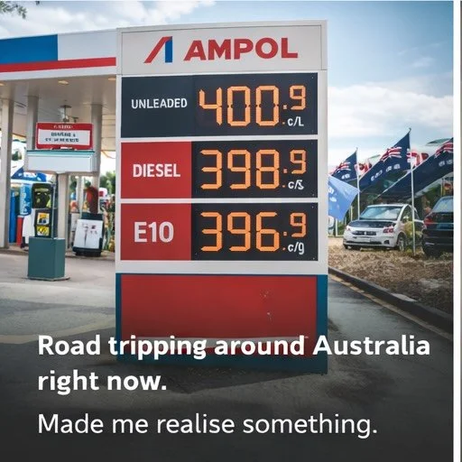 Road tripping around Australia right now. Fuel stations are chaos. Huge queues everywhere. Made me realise something. Businesses panic about fuel prices. But quietly lose 10-15 hours a week doing work that could be automated. Strange priorities.