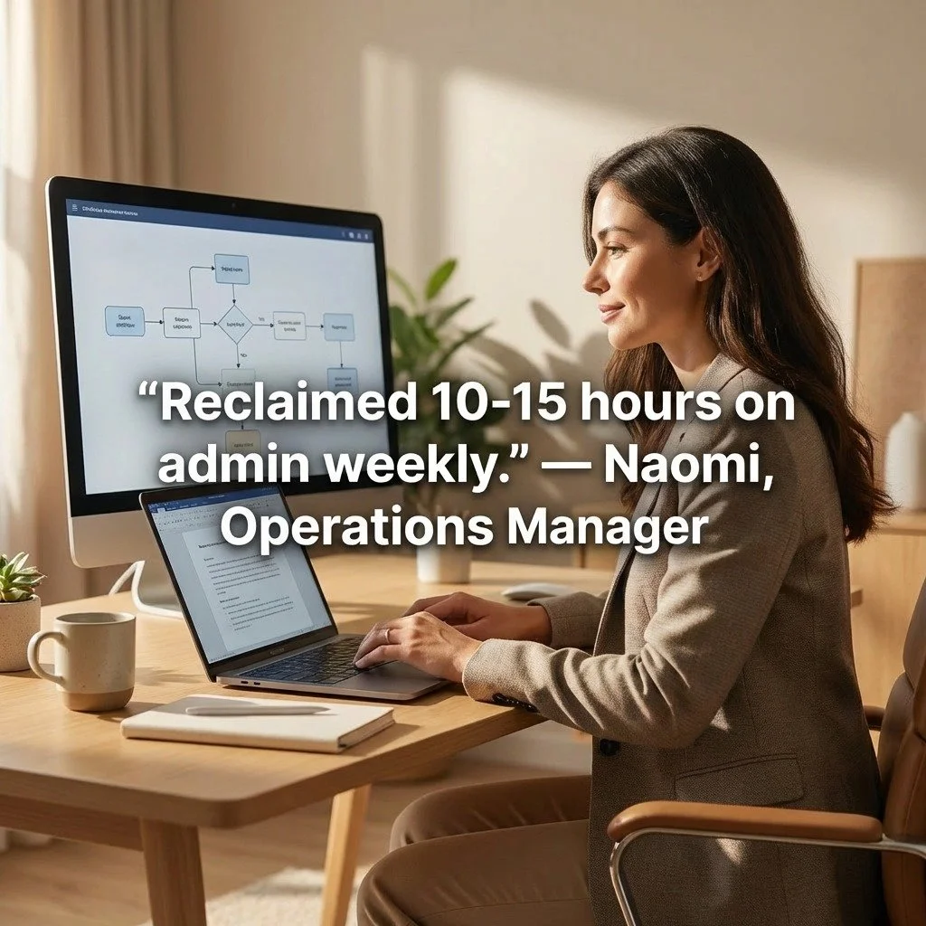 What would you do with an extra 15 hours every week? 🕒 For Naomi, it meant moving away from manual admin and back to high-level strategy. We design systems that deliver measurable time back to your business. Ready to scale? Let&rsquo;s talk results.