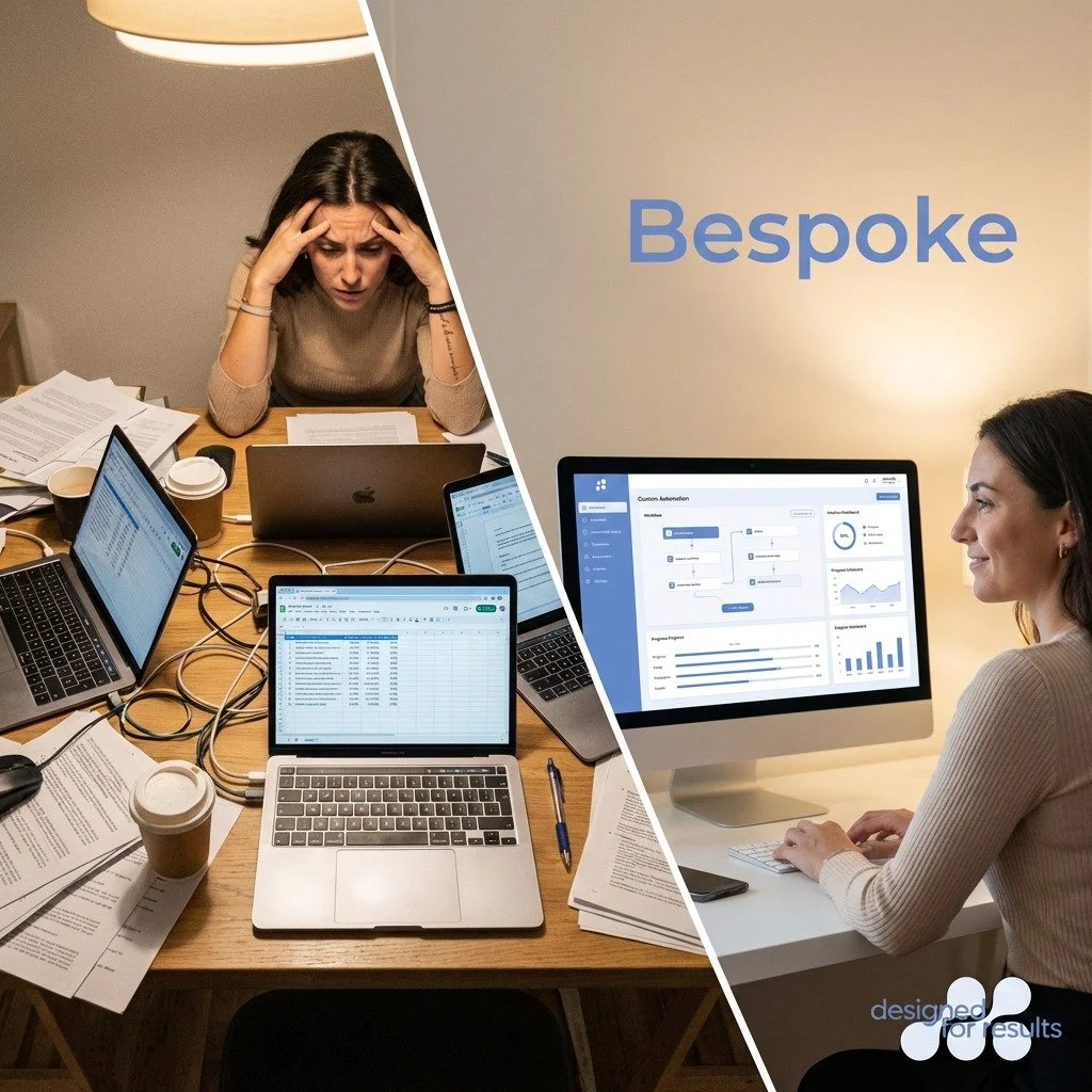 Stop fighting generic tools that don't fit. True efficiency comes from bespoke automation designed specifically for your workflow. Trade the chaos for clarity and start seeing real results. Ready to streamline? Contact us today.

#AIAutomation #Bespo
