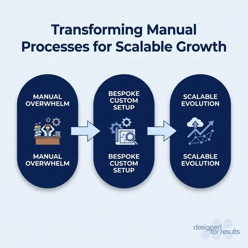 Is manual overwhelm slowing your progress? True scalability requires a system that evolves with you. From bespoke setups to long-term growth, we design the tools you need to move forward with confidence. Ready to transform your workflow? Let&rsquo;s 