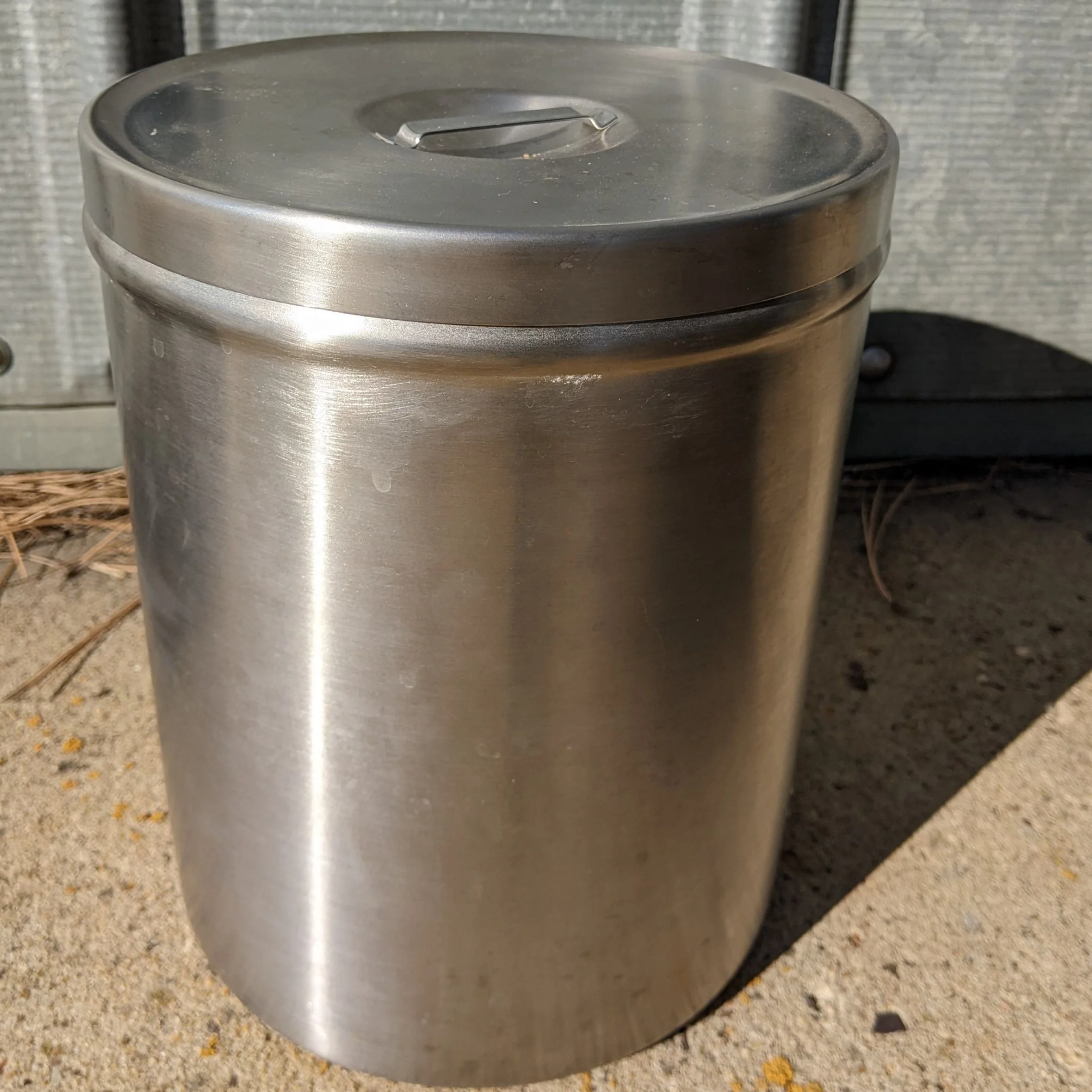 Stainless steel can with lid