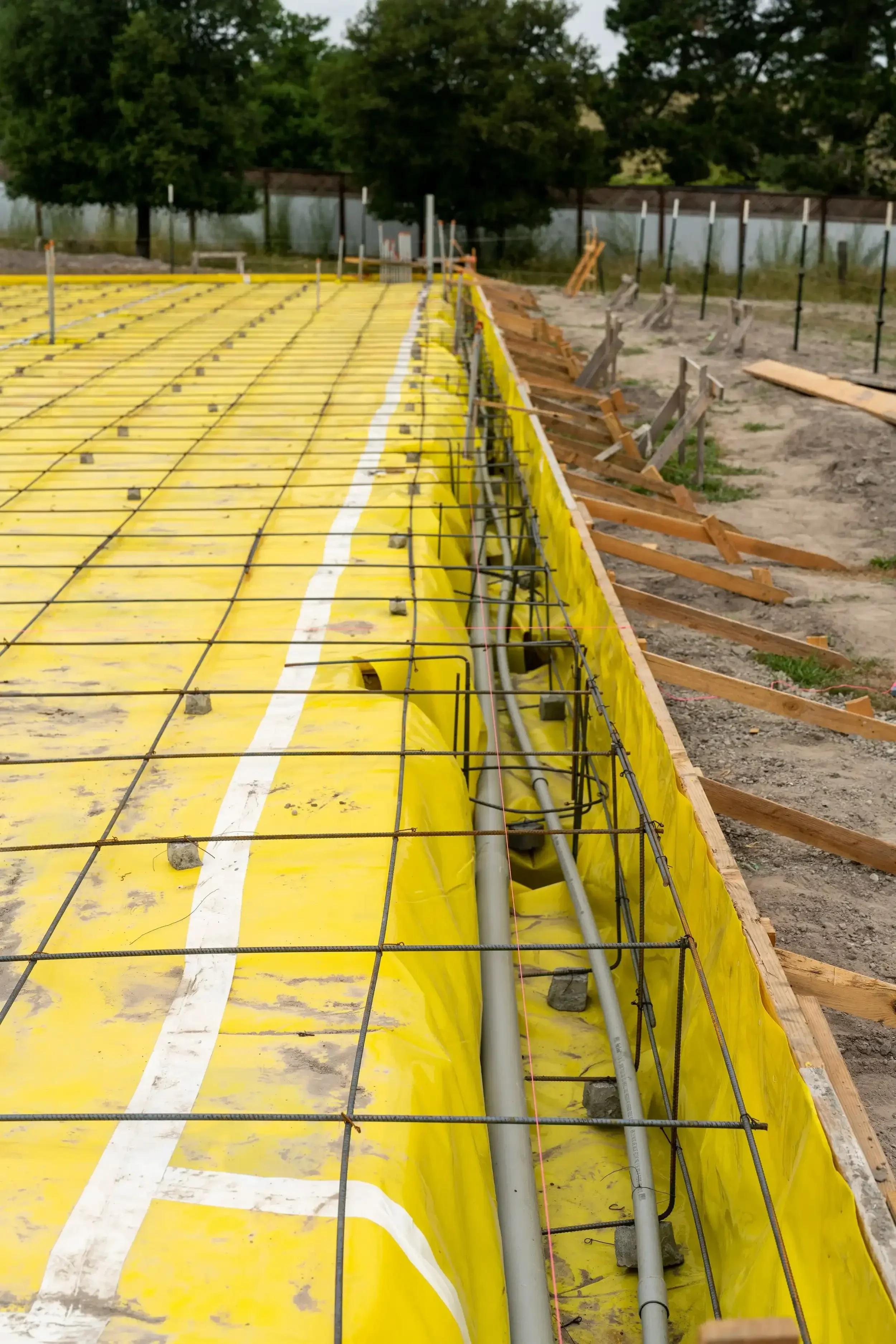 a-yellow-fence-is-in-a-field.webp