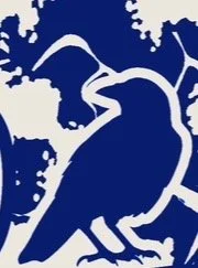 Flag with a white background, blue vertical stripes on each side, and a central blue heart with an arrow pointing upward through it.