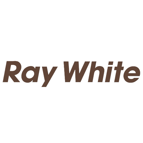 Text reading 'Ray White' in large brown letters on a white background.