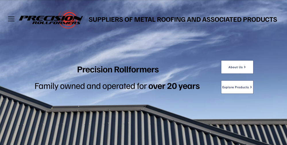 Precision Rollformers website