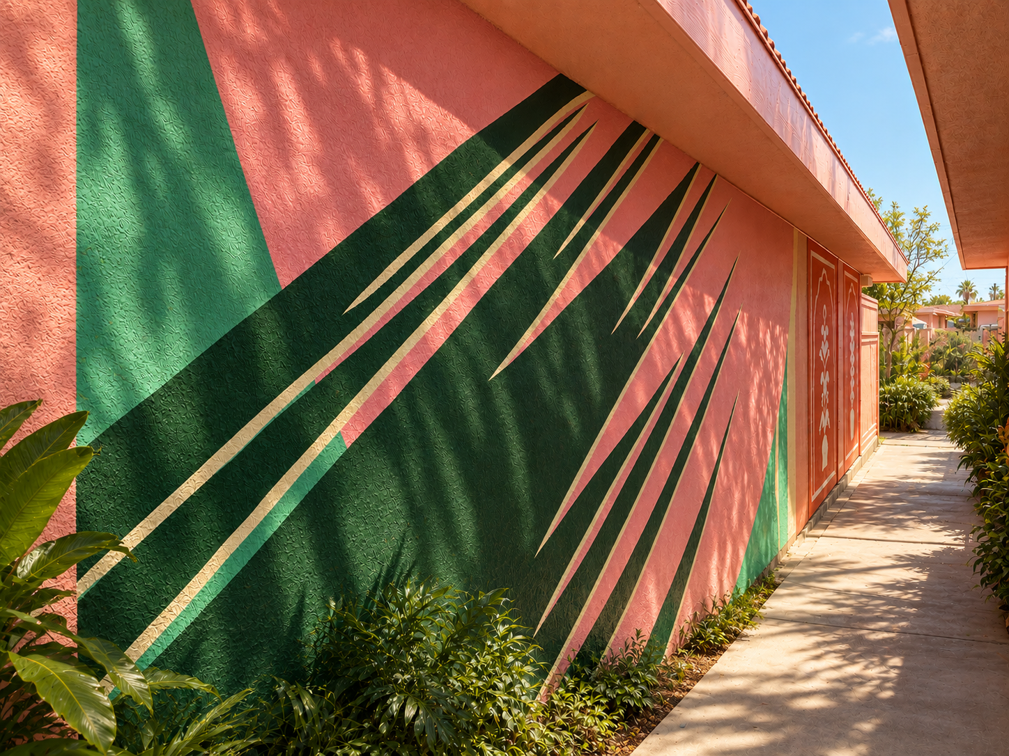 Hand-painted outdoor mural