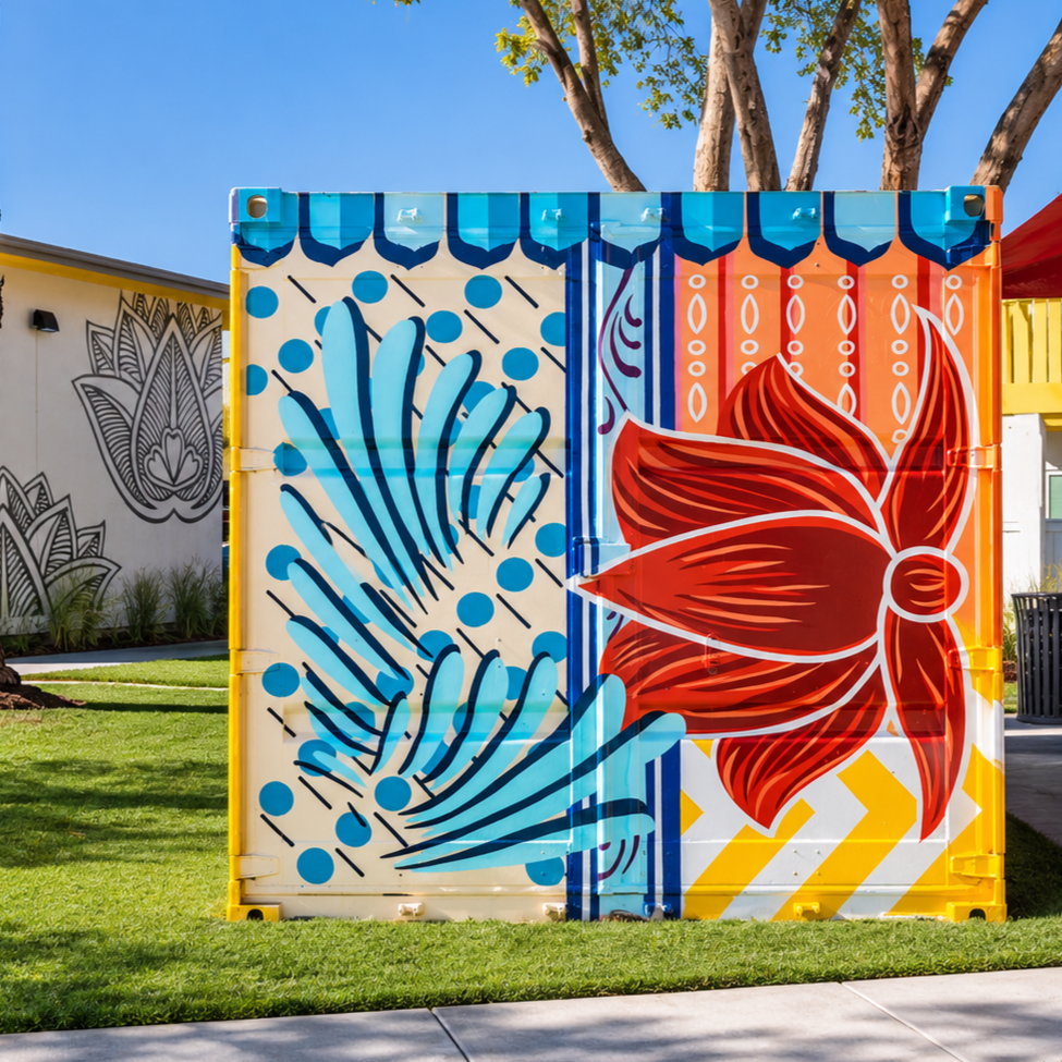 Hand-painted mural detail