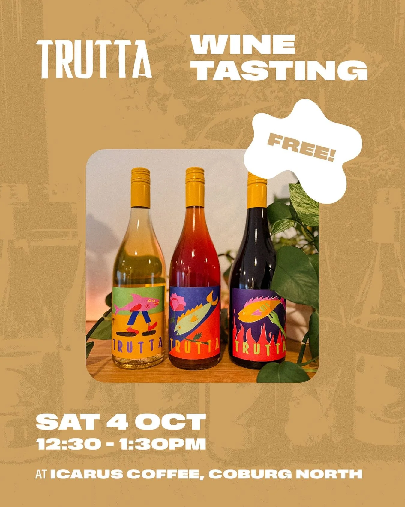 FREE tasting of @trutta_wines this Saturday!

Pop into Icarus, grab yourself a coffee and try a taste of Trutta, our featured winemaker at Daedalus this Spring and Summer.

We&rsquo;re super excited to be partnering with this Central Victorian winery